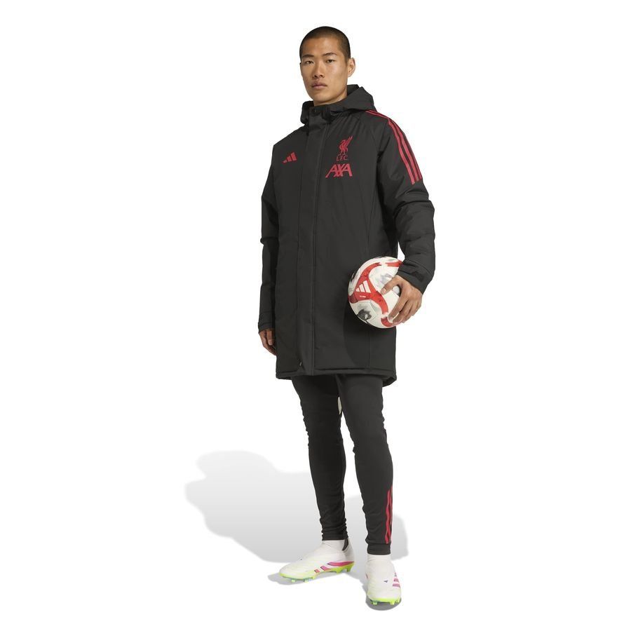 Liverpool Jacket Tiro 25 Parka - Black/Strawberry Red - Men's-SoccerKits Hub | Buy Soccer Jerseys Online